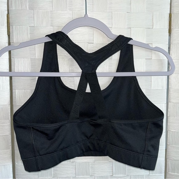 Nike Womens Just Do It Logo Sport Bra Size Large Black And White Classic Basic - Picture 8 of 8